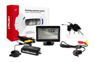 AMIO Parking senzori x4, bijeli, 22 mm, TFT01 4,3", buzzer, HD-305 kamera za rikverc